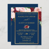 ネイビーブルゴーニュ赤面金ゴールドフレームバジェット結婚ズ (正面/裏面)