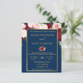 ネイビーブルゴーニュ赤面金ゴールドフレームバジェット結婚ズ (スタンド正面)