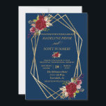 ネイビーブルゴーニュ赤面金ゴールドフレーム結婚金ゴールドモダン 招待状<br><div class="desc">この水彩海軍とブルゴーニュフローラの結婚デザインはあなたの情報でパーソナライズされたきることができる。これカスタマイズ以上のオプションを選クリック択することカスタマイズで、さらに多くの可能性がある。文字の色やスタイル、背景の変更や画像の削除が可能。このスイートの詳細は私のコレクション結婚を参照して下さい。colorflowcreations@gmail.comで連絡は、このデザインを別の製品で使用する必要があるもしか、サポートが必要な場合がある。オリジナル抽象芸術絵画アクリルをwww.etsy.com/colorflowartで購入。www.facebook.com/colorflowcreations、www.instagram.com/colorflowcreations、www.twitter.com/colorflowart、後を追およびwww.pinterest.com/colorflowcreationsで自分の創造や自分の情報を見る</div>