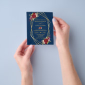 ネイビーブルゴーニュ赤面金ゴールドフレーム結婚金ゴールド予算 チラシ (手)