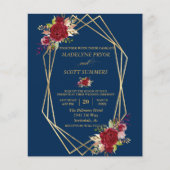 ネイビーブルゴーニュ赤面金ゴールドフレーム結婚金ゴールド予算 チラシ (正面)