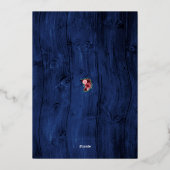 ネイビーブルゴーニュ金ゴールドウォーターカラーブライダルシャワー 箔招待状 (裏面)