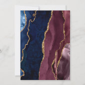 ネイビーブルゴーニュ&金ゴールドアゲート結婚式招待状 招待状 (裏面)