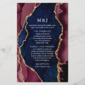 ネイビーブルゴーニュ&金ゴールドアゲート結婚式 プログラム (正面)