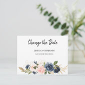 ネイビーブルッシュブラッサム フラワーチェンジザデート ポストカード (スタンド正面)