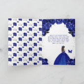 ネイビーブルネットヘアガールSweet sixteen誕生日 カード (内部)