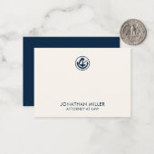 ネイビーブルリーガルエンブレムノートカード ノートカード (正面/裏面インサイチュ)