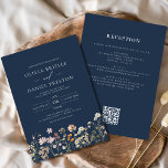 ネイビーブルワイルドフラワーすべて一つのQRコード結婚で 招待状<br><div class="desc">Boho Wildflower庭園の結婚式招待状で自然のロマンスにゲストを浸す。未踏のインスパイア開花の美しいによって、この招待は自由奔放なお祝いの本質を捉える。魅力的なデザインは、緑豊かな緑の中で繊細なワイルドフラワー踊りを備え、あなたの庭園の結婚式に完璧なトーンを設定。ボーホシックな美意識はトーンで補完自然され、招待状が愛の物語の魔法の中で共有にゲストをさせる夢のような雰囲気を作り出す。複雑に作られた招待状は忘れられない旅を約束し、愛する人々を誘って自然のキャンバスの美しいの中で2つの魂の統合を目撃する。素朴な魅力とお洒落詳細を持つ、この招待は、あなたのハートの庭でユニーク開花の愛の証である。この招待を待ち受けている魅惑的な日を初めて見てみよう。永遠にお祝いを約束し、山花そのものとして鮮やかも期待できるのだ。</div>
