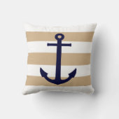 ネイビーブルーいかりオンタン&ホワイトストライプズ クッション (裏面)