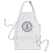 ネイビーブルーいかりカスタムボート名 スタンダードエプロン (正面)