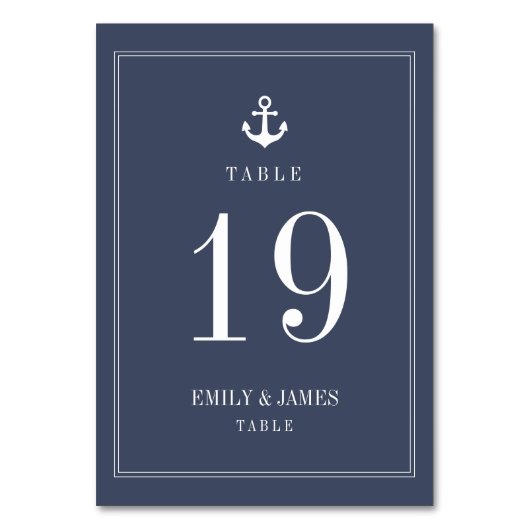 ネイビーブルーいかりバイ結婚ザシーテーブル番号 テーブルナンバー (正面)