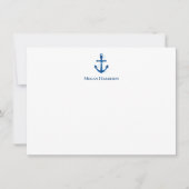 ネイビーブルーいかりフラットノートカード ノートカード (正面)