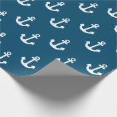 ネイビーブルーいかりラッピング紙 ラッピングペーパー (角)