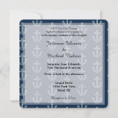 ネイビーブルーいかり結婚ズ 招待状 (正面)