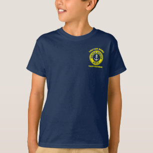 ネイビーブルーいかり航海のキャプテンセーリングサマー Tシャツ
