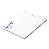 ネイビーブルーいかり航海のパーソナライズされた、 ノートパッド (回転)