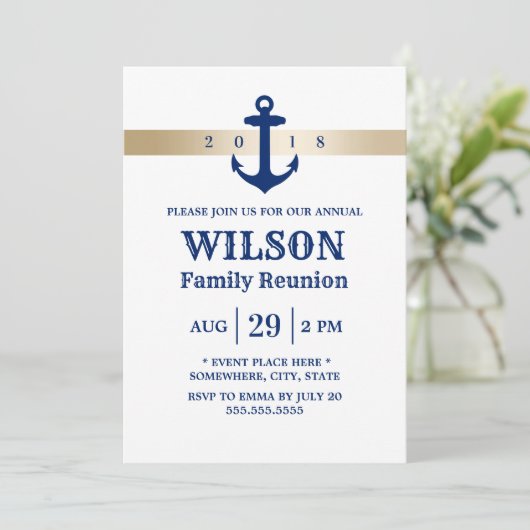 ネイビーブルーいかり航海のファミリー懇親会 招待状 (スタンド正面)