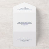 ネイビーブルーいかり航海の結婚ズ オールインワン招待状 (外側)