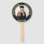 ネイビーブルーおめでとう2025年のグラッドフォトクラス ハンドファン (正面)