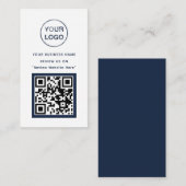 ネイビーブルーおよびホワイトビジネスレビューカード エンクロージャーカード (正面/裏面)