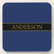 ネイビーブルーおよび金ゴールド名名氏またはビジネス