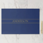 ネイビーブルーおよび金ゴールド名名氏またはビジネス ペーパーパッド (インサイチュ)