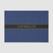 ネイビーブルーおよび金ゴールド名名氏またはビジネス 薄葉紙 (正面)