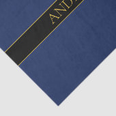 ネイビーブルーおよび金ゴールド名名氏またはビジネス 薄葉紙 (詳細)