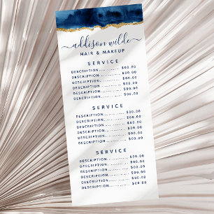 ネイビーブルーおよび金ゴールド水色ラックカード ラックカード