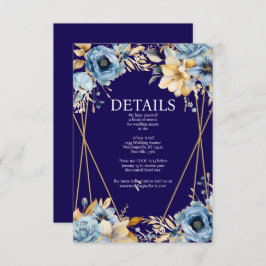 ネイビーブルーおよび金ゴールド詳細エンクロージャカード エンクロージャーカード