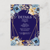 ネイビーブルーおよび金ゴールド詳細エンクロージャカード エンクロージャーカード (正面)