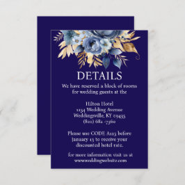 ネイビーブルーおよび金ゴールド詳細エンクロージャカード エンクロージャーカード