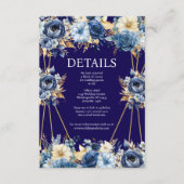 ネイビーブルーおよび金ゴールド詳細エンクロージャカード エンクロージャーカード (正面)