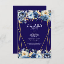 ネイビーブルーおよび金ゴールド詳細エンクロージャカード