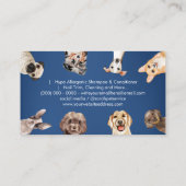 ネイビーブルーかわいい小さなサイズの犬ペットシッター 名刺 (裏面)