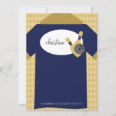 ネイビーブルーがチームの誕生日ボーリングパーティーに参加 招待状 (裏面)