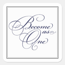 ネイビーブルーが一つのクリスチャン結婚式用シール スクエアシール