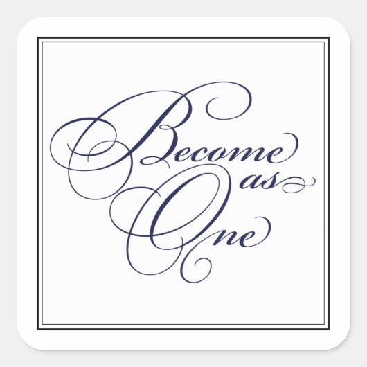 ネイビーブルーが一つのクリスチャン結婚式用シール スクエアシール (正面)