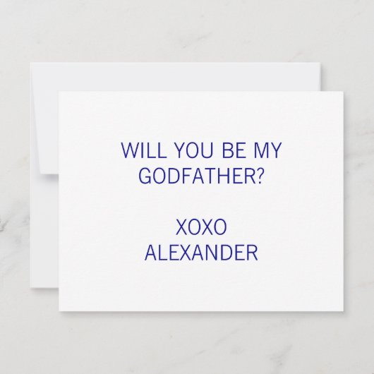 ネイビーブルーが私のゴッドファーザーの提案になる 招待状 (裏面)