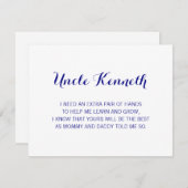 ネイビーブルーが私のゴッドファーザーの提案になる 招待状 (正面/裏面)