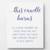 ネイビーブルーこのロウソクは愛情のこもった記憶のサインで燃える フォトプラーク (正面)