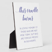 ネイビーブルーこのロウソクは愛情のこもった記憶のサインで燃える フォトプラーク (側面)