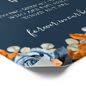 ネイビーブルーこのロウソクは愛情のこもった記憶のサインで燃える ポスター (角)