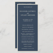 ネイビーブルーとアイボリー縁どシンプルの結婚 プログラム (正面/裏面)