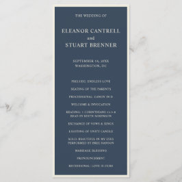 ネイビーブルーとアイボリー縁どシンプルの結婚 プログラム