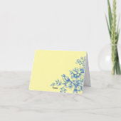 ネイビーブルーとイエローの花柄サンキューカード サンキューカード (裏面)
