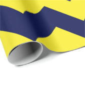 ネイビーブルーとイエローエクストララージシェブロン ラッピングペーパー (ロールコーナー)