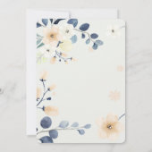 ネイビーブルーとイエローフラスクリスチャンの洗礼 招待状 (裏面)