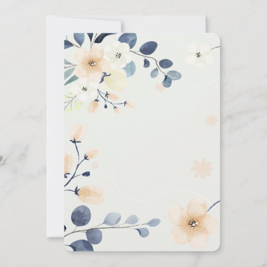 ネイビーブルーとイエローフラスクリスチャンの洗礼 招待状 (裏面)