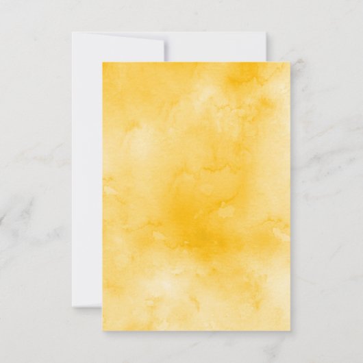 ネイビーブルーとイエローフローラ垂直結婚型 出欠カード (裏面)